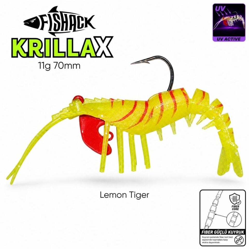 Silikon Karides Yem Fishack Krillax - UV Boyalı - 11g 70mm
