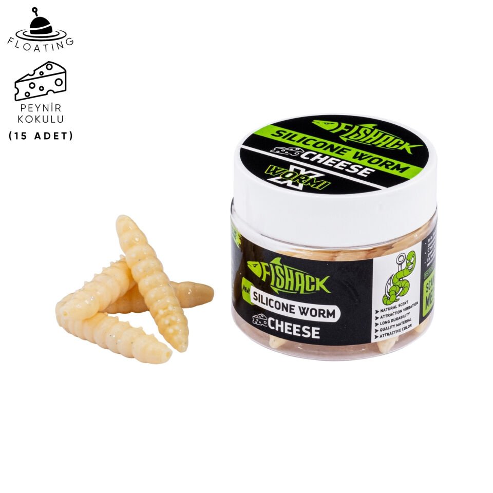 Yüzen Silikon Kurt - Glow Alabalık Yemi - 37mm - Peynir Kokulu - Ekmek İçi