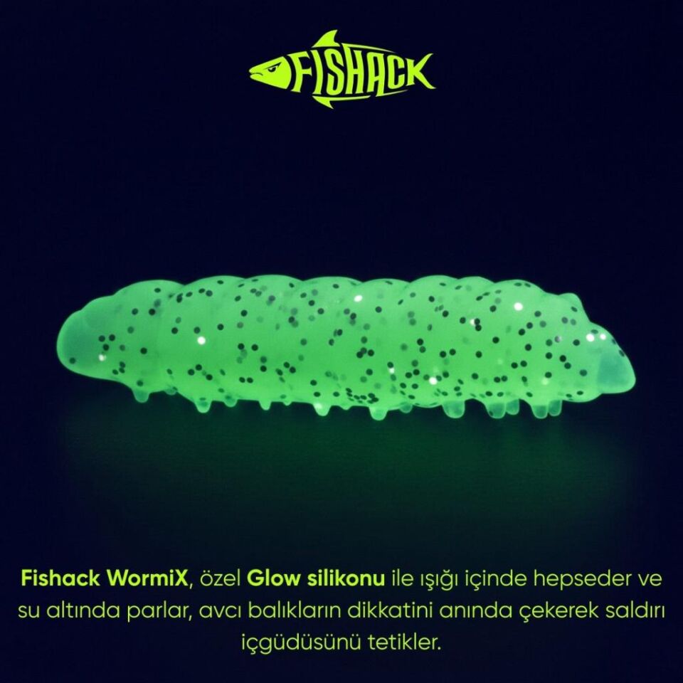 Yüzen Silikon Kurt - Glow Alabalık Yemi - 37mm - Peynir Kokulu - Glow