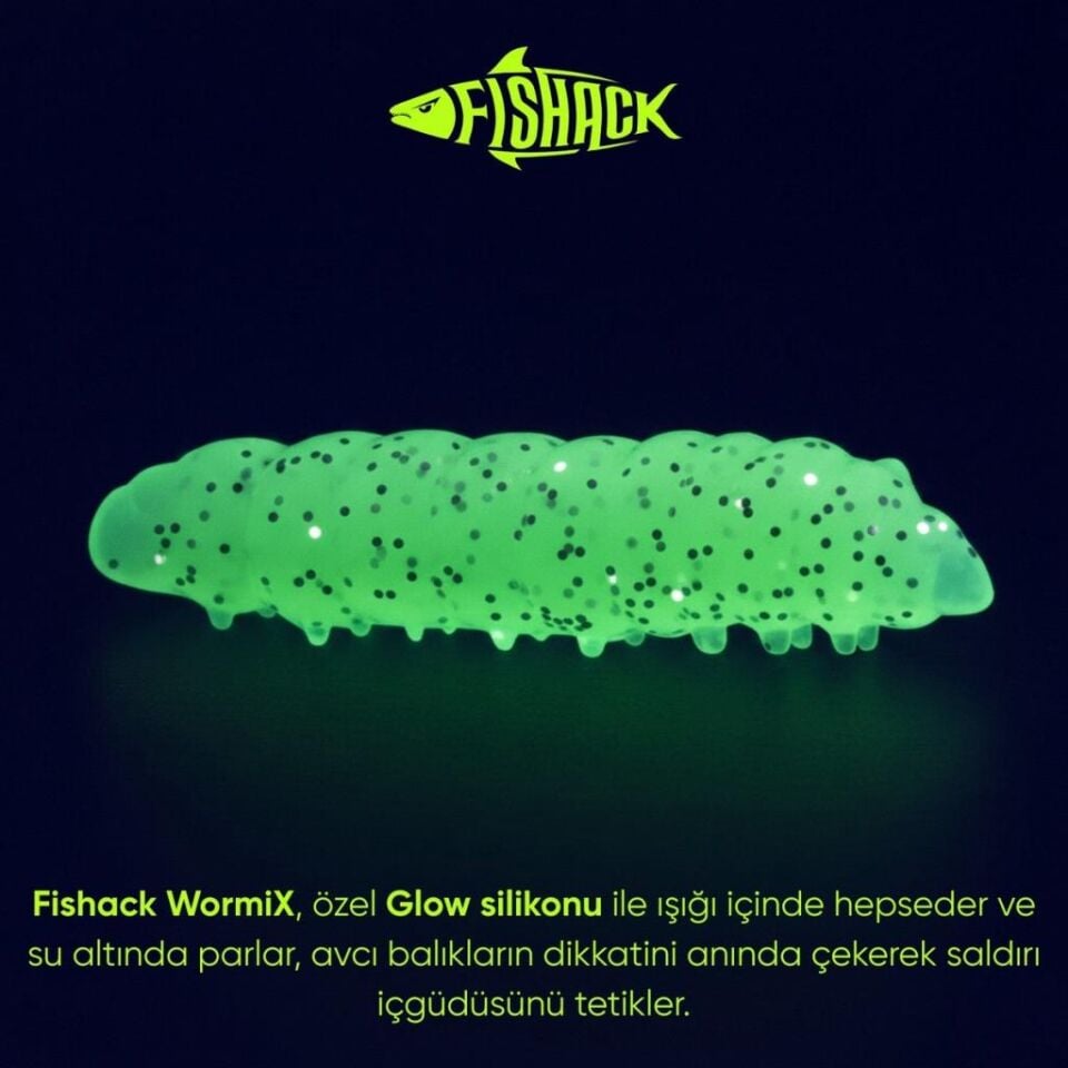 Yüzen Silikon Kurt - Glow Alabalık Yemi - 37mm - Peynir Kokulu - Glow