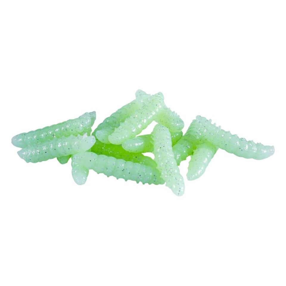 Yüzen Silikon Kurt - Glow Alabalık Yemi - 37mm - Sarımsak Kokulu - Glow