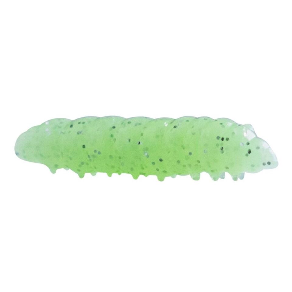 Yüzen Silikon Kurt - Glow Alabalık Yemi - 37mm - Sarımsak Kokulu - Glow