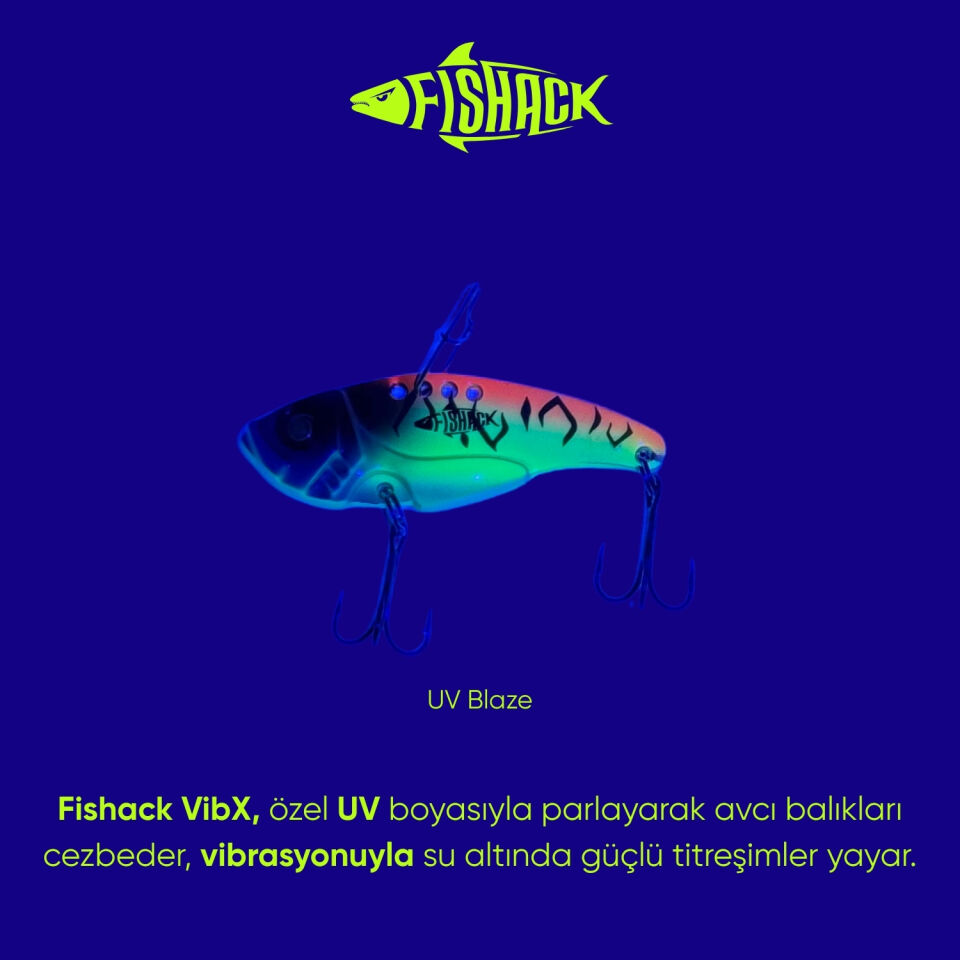 Vibrasyon Yem - LRF/Spin Jig - Fishack VibraX - 15g 55mm - UV Blaze