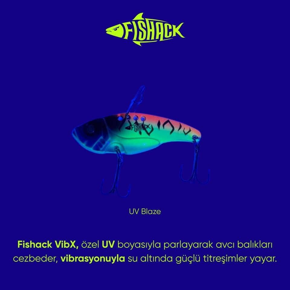 Vibrasyon Yem - LRF/Spin Jig - Fishack VibraX - 7g 40mm - UV Blaze