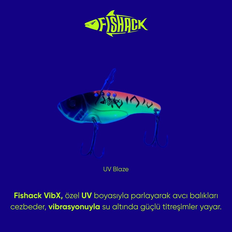 Vibrasyon Yem - LRF/Spin Jig - Fishack VibraX - 7g 40mm - UV Blaze