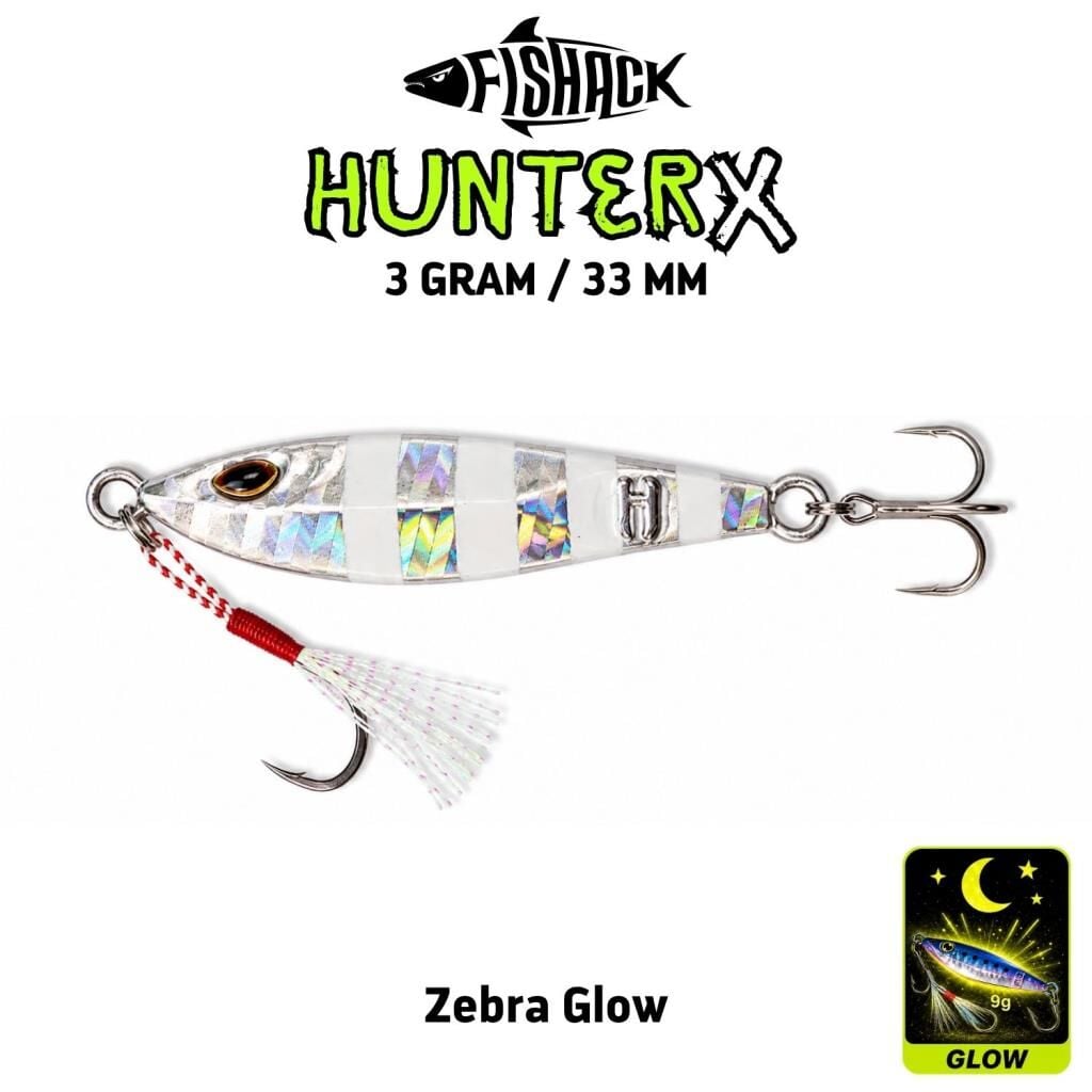 Metal Jig Yem - Fishack Hunterx - 3g 33mm - Micro Jig Zebra Glow
