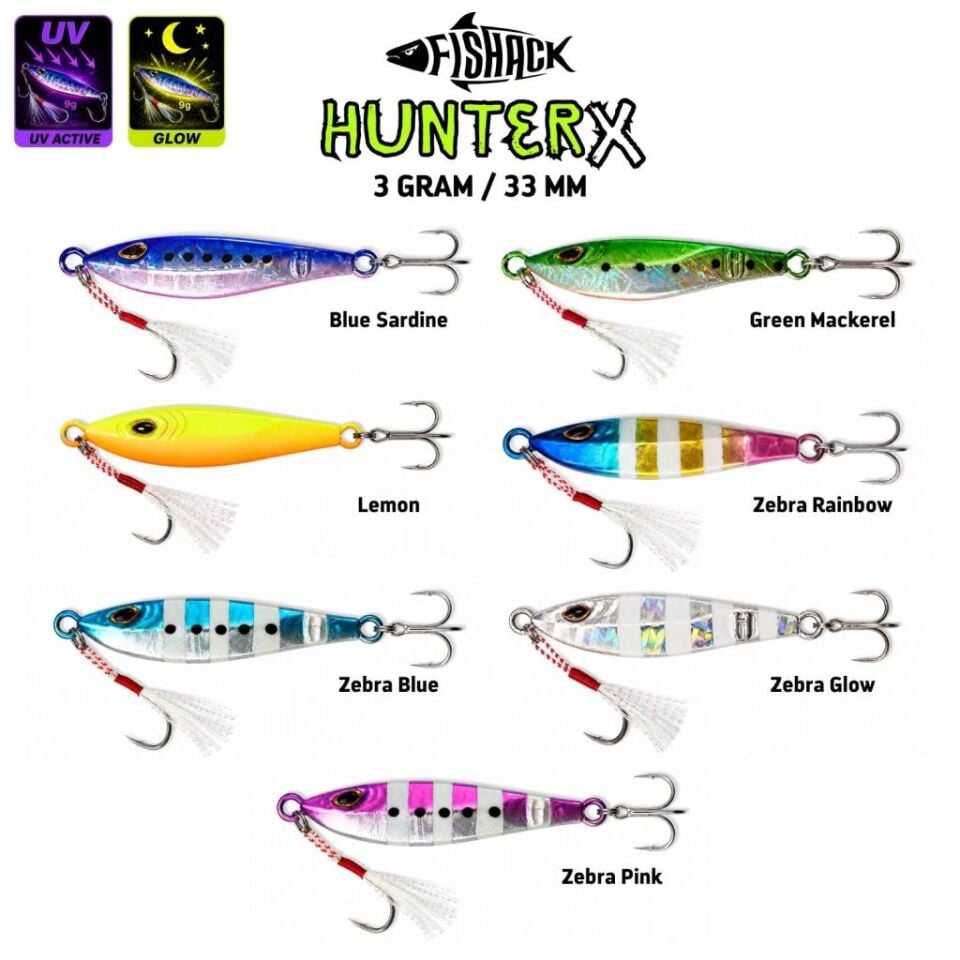Metal Jig Yem - Fishack Hunterx - 3g 33mm - Micro Jig Green Mackerel