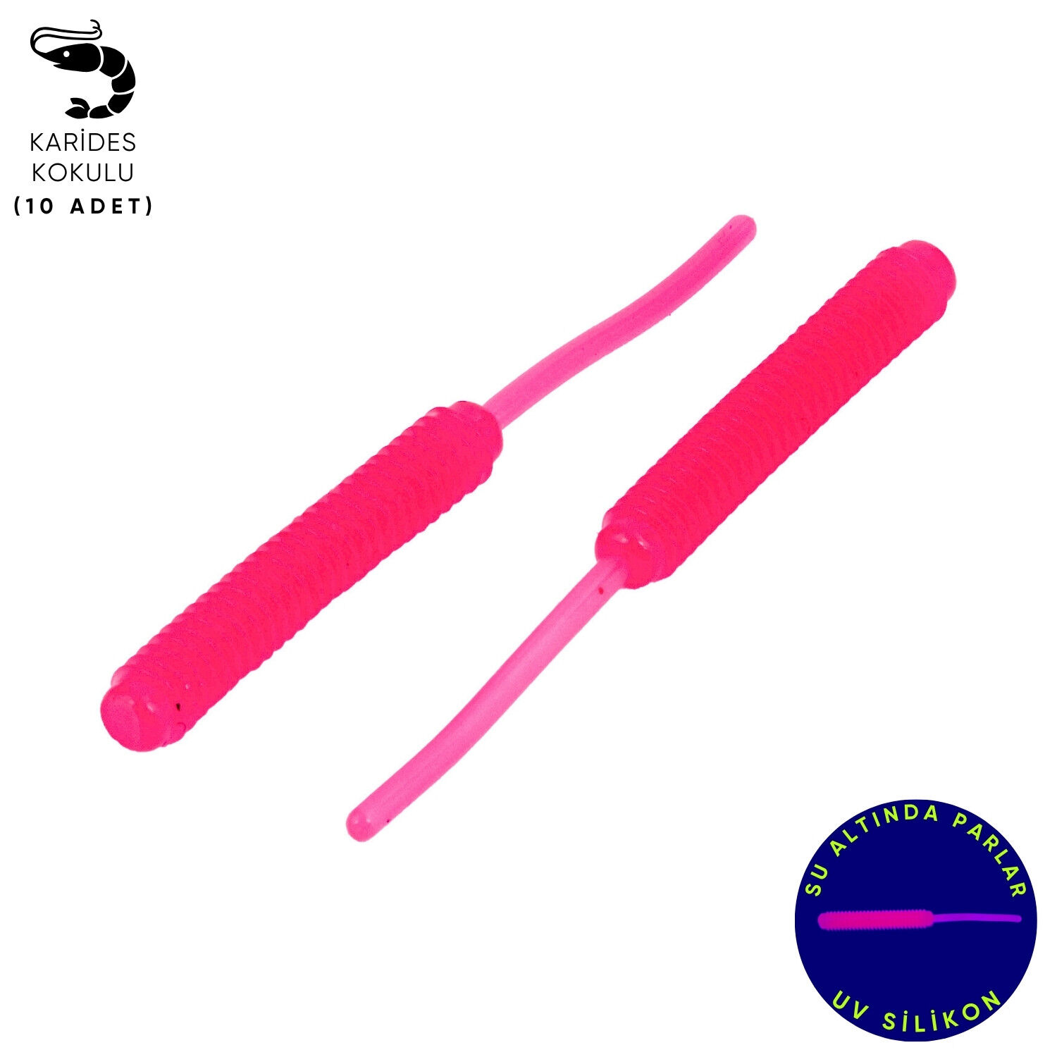 Silikon Kurt Yem - LRF Yem - 1g 52mm - Fishack Wormix - 10 Adet - Pink