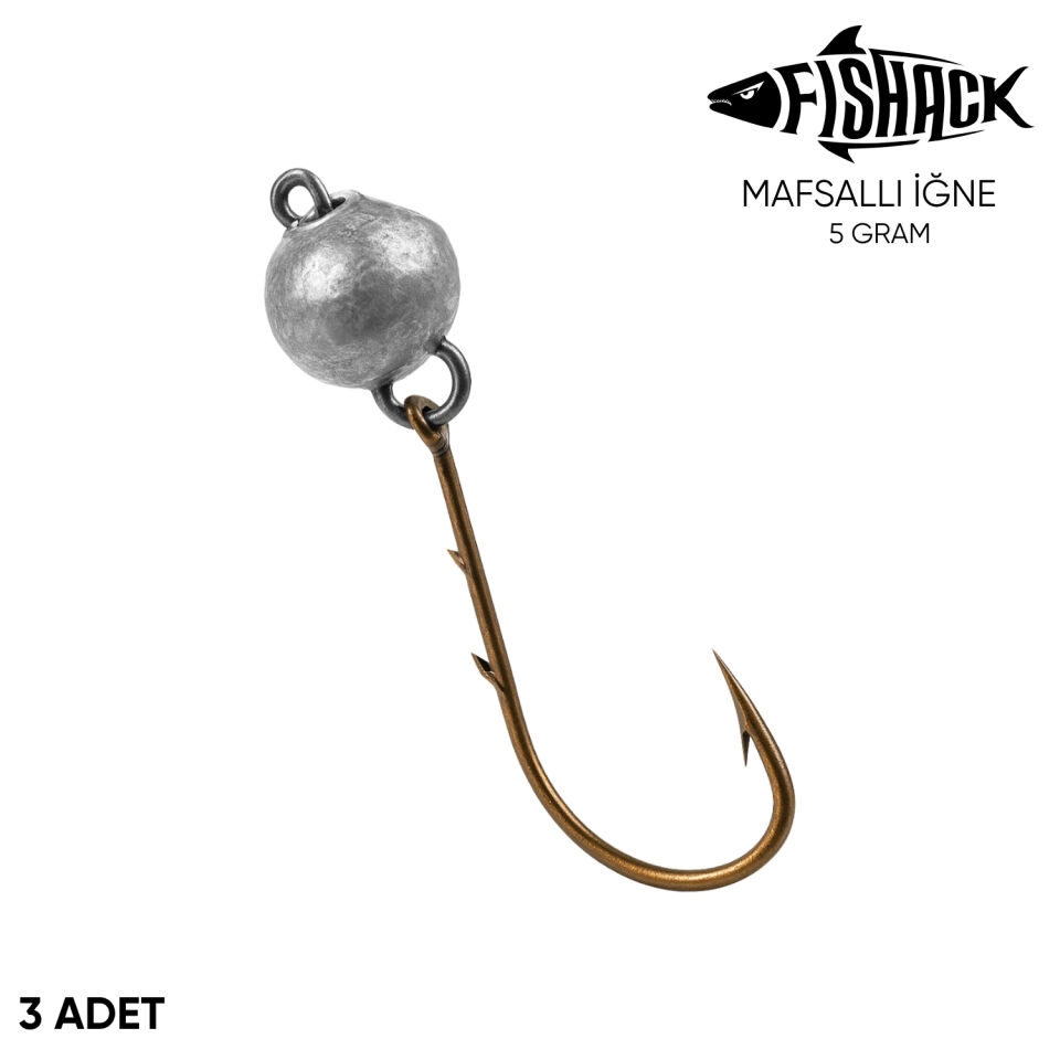 Mafsallı Jighead - Hareketli Kurşunlu İğne - Fishack - 5 Gram - 3'lü Paket