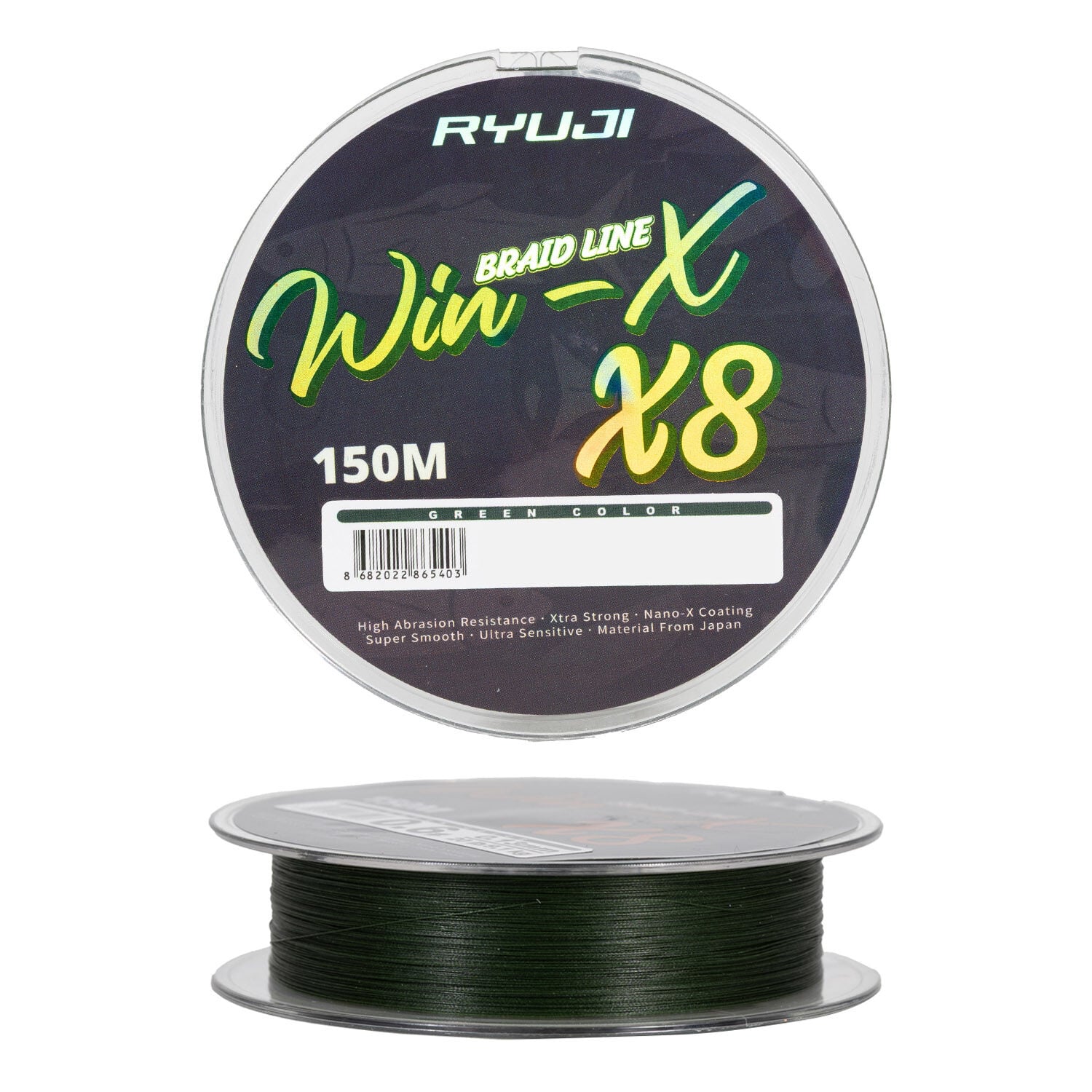 İp Örgü Misina - 8 Kat - Ryuji Winx X8 - 150mt - Yeşil - 0.08mm
