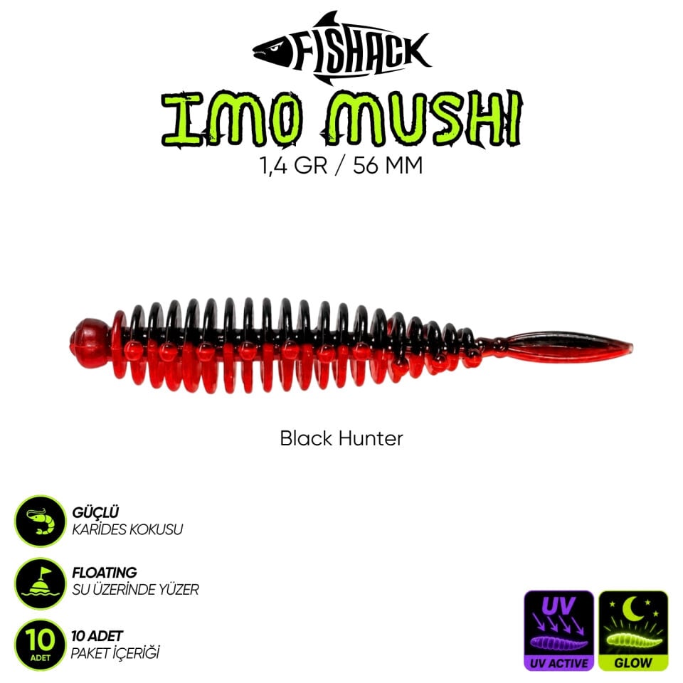 Yüzen Silikon Kurt - Fishack Imo Mushi - Karides Kokulu Kurt - 1,4g 56mm