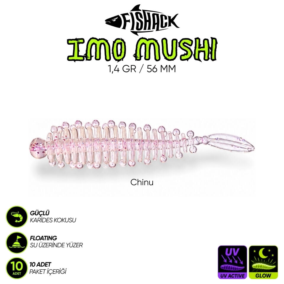Yüzen Silikon Kurt - Fishack Imo Mushi - Karides Kokulu Kurt - 1,4g 56mm