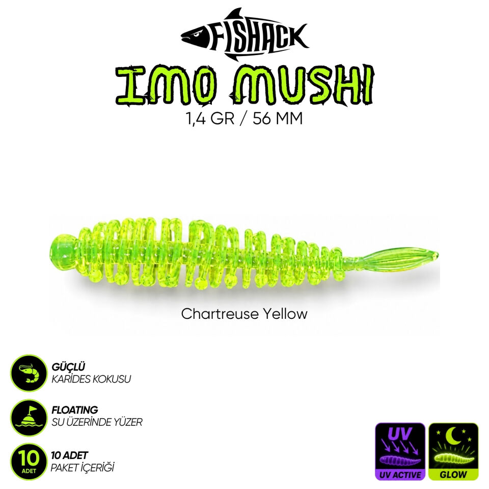 Yüzen Silikon Kurt - Fishack Imo Mushi - Karides Kokulu Kurt - 1,4g 56mm