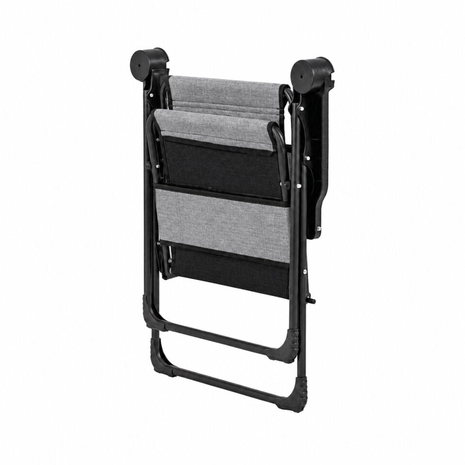 Katlanır Piknik ve Kamp Sandalyesi - Bardaklıklı - Rock Plus - Linen Gri