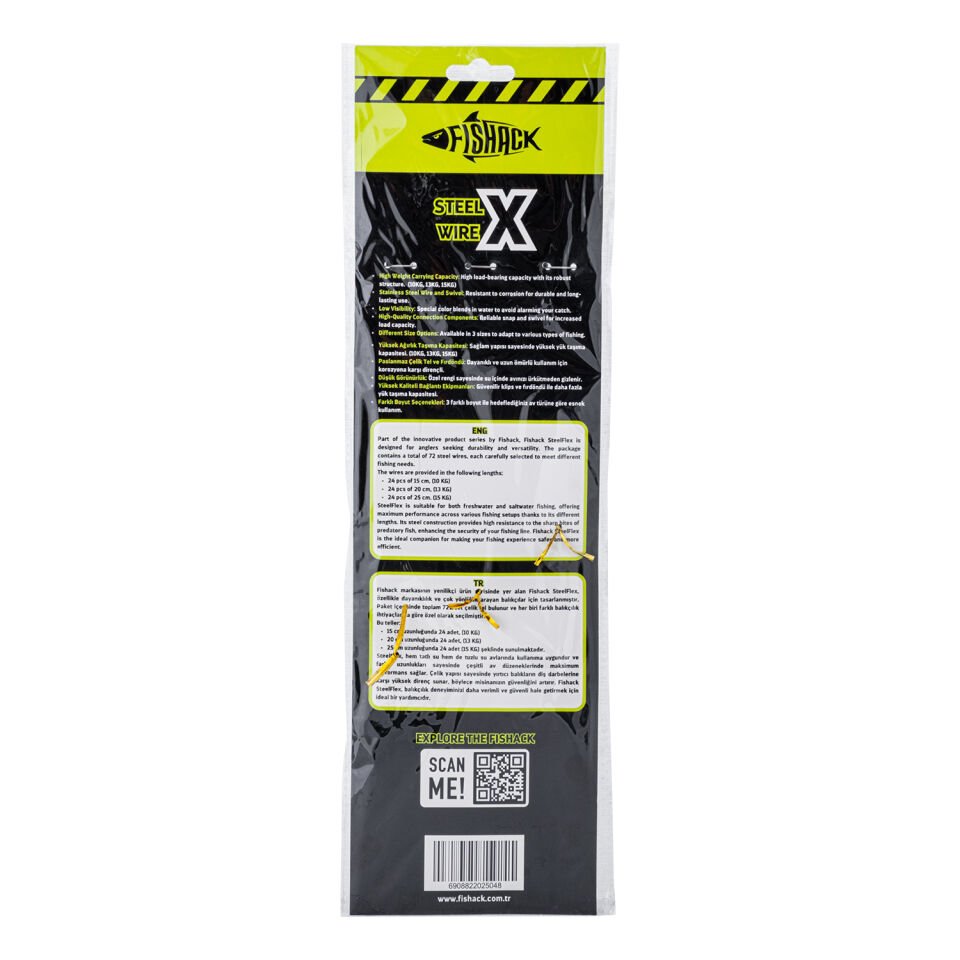 Klipsli Fırdöndülü Çelik Tel - Fishack WireX - 72'li Kartela Set