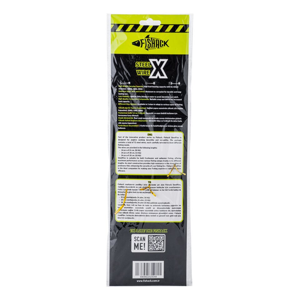 Klipsli Fırdöndülü Çelik Tel - Fishack WireX - 72'li Kartela Set
