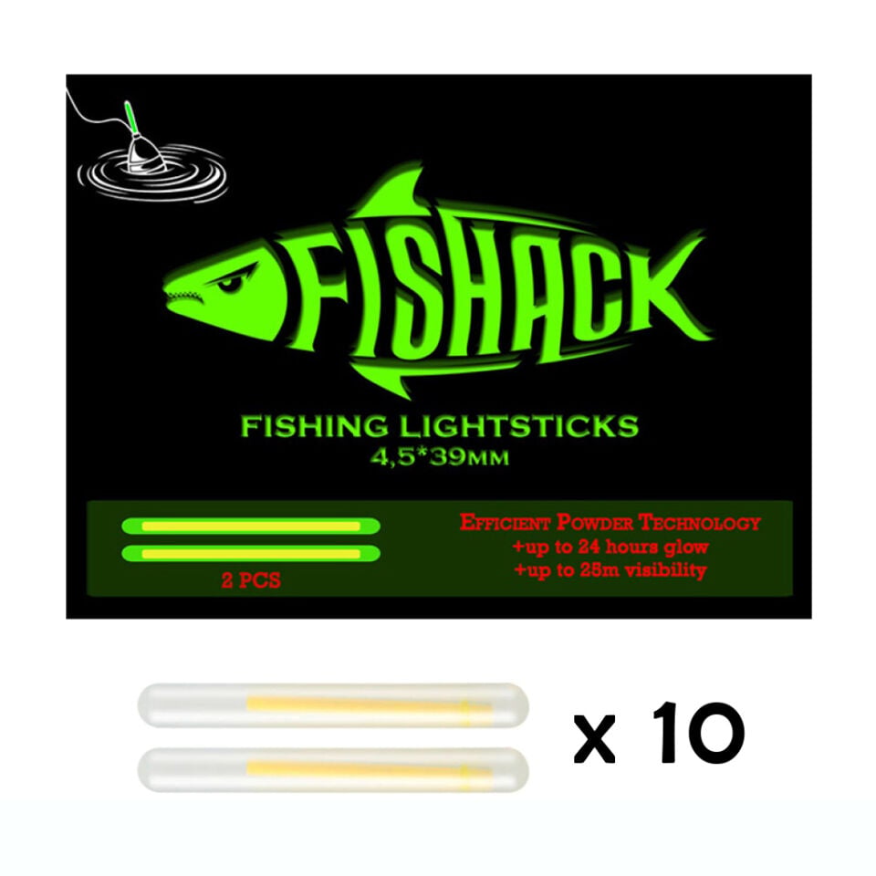 Fishack Powder Balıkçı Fosfor Çiftli 45*39mm 10'lu