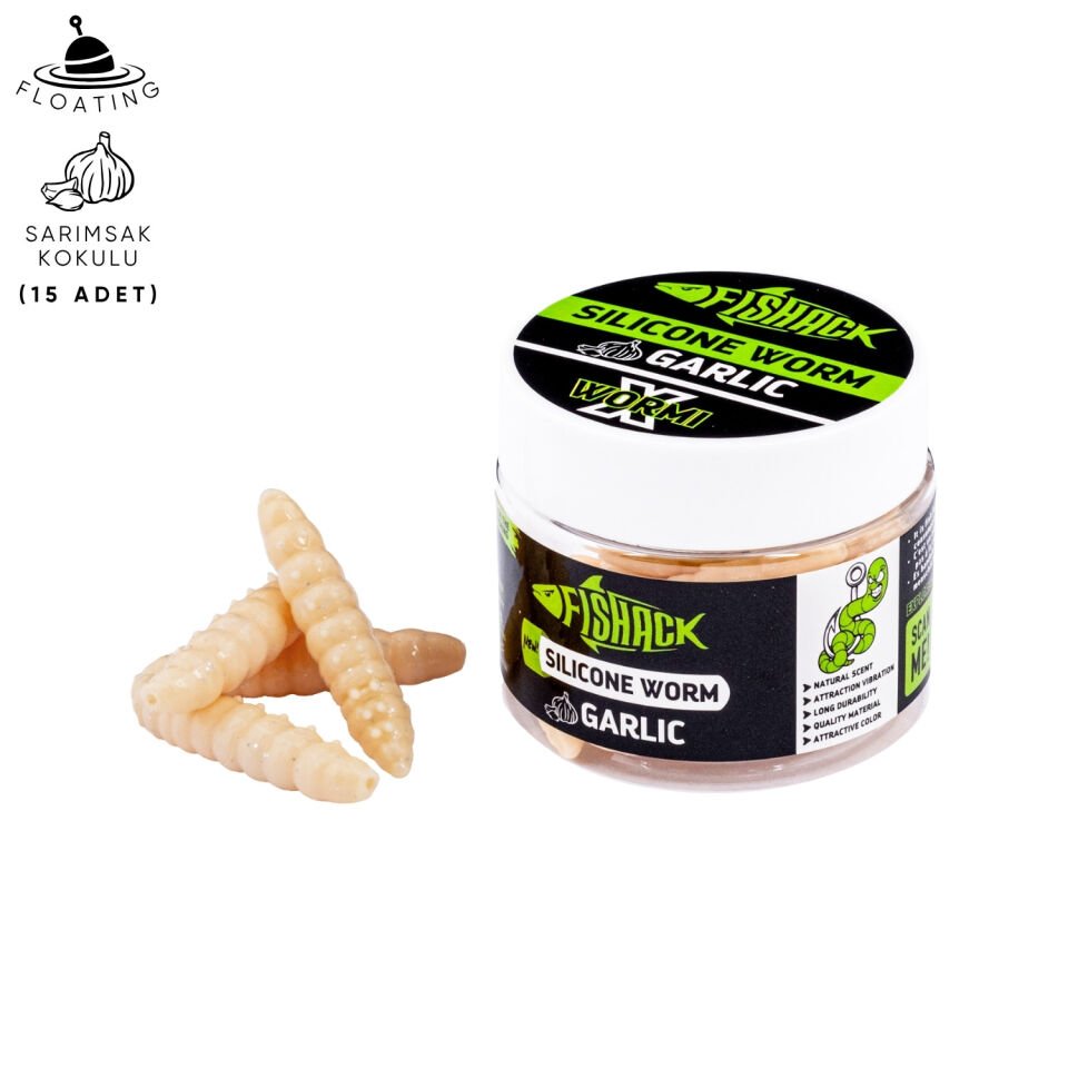 Yüzen Silikon Kurt - Glow Alabalık Yemi - 37mm - Sarımsak Kokulu - Ekmek İçi