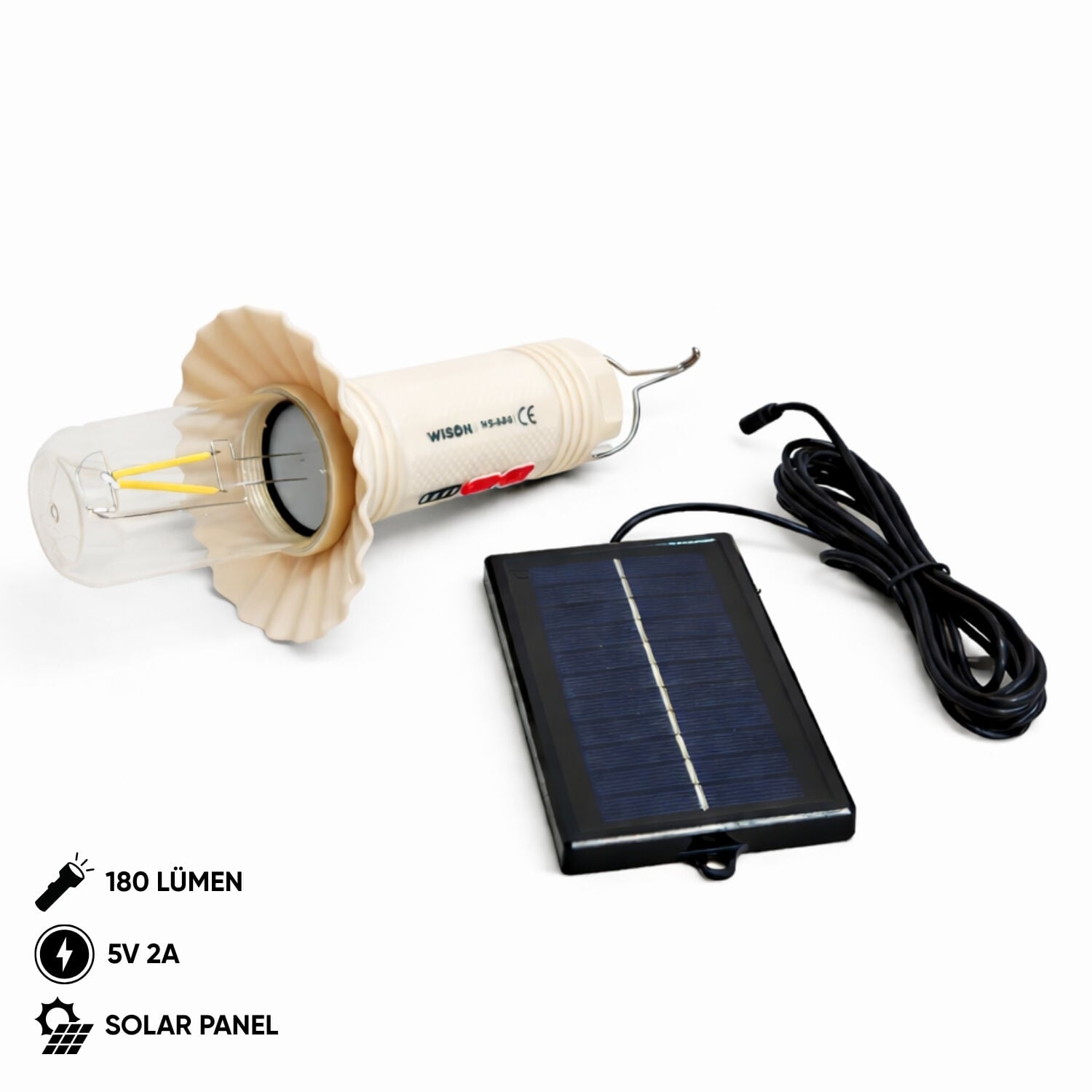 Şarj Edilebilir Kamp Lambası - Wison - Solar Şarjlı (WS-688)