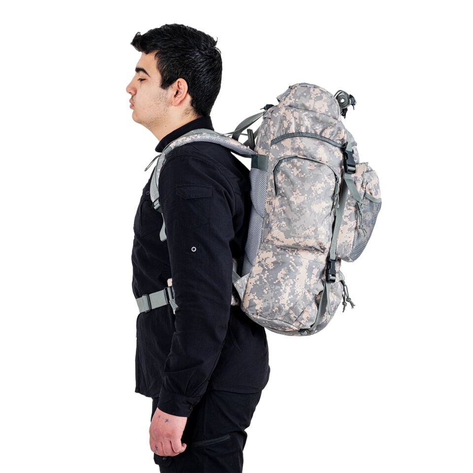 Outdoor Sırt Çantası - Savage Ventura - 70 LT. - Gri Dijital Kamuflaj - HH03205