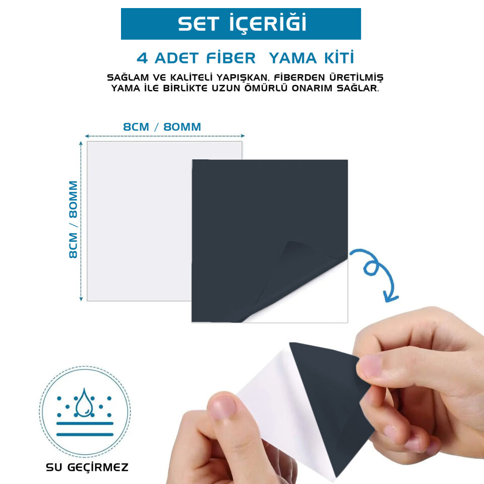 PVC Çizme Tamir Yaması - Antrasit - Tulum Çizme / Kasık Çizme