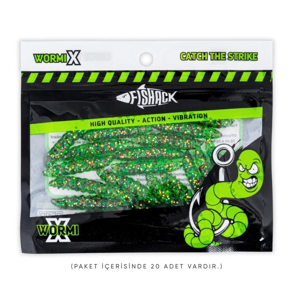 Silikon Kurt Yem - Fishack - 35mm - Peynir Kokulu - 20 Adet - UV ve Glow Silikon Jungle
