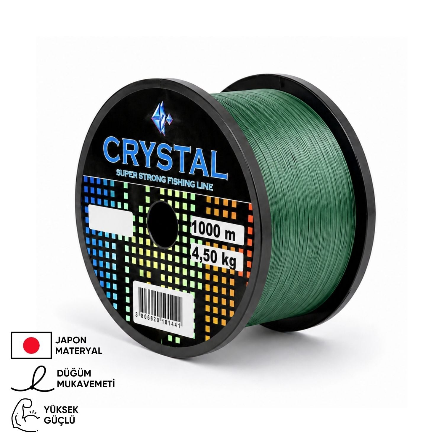 1000 MT Bobin Misina - Crystal - Yeşil - Ekstra Güçlü - 0,20 MM