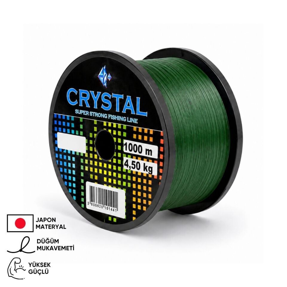 1000 MT Bobin Misina - Crystal - Yeşil - Ekstra Güçlü - 0,35 MM