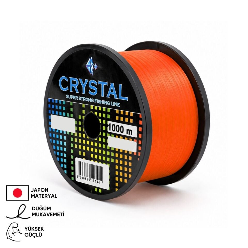 1000 MT Bobin Misina - Crystal - Turuncu - Ekstra Güçlü - 0,20 MM