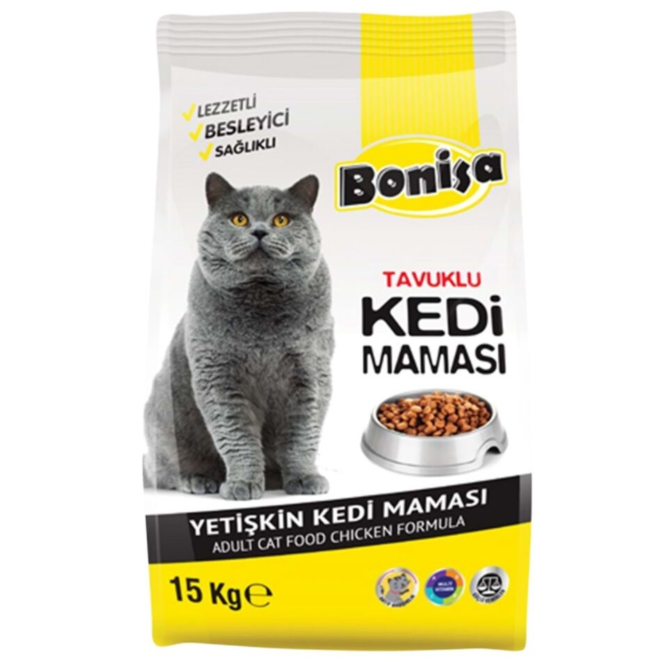 Yetişkin Kedi Maması - Bonisa - Tavuklu - 15 Kg