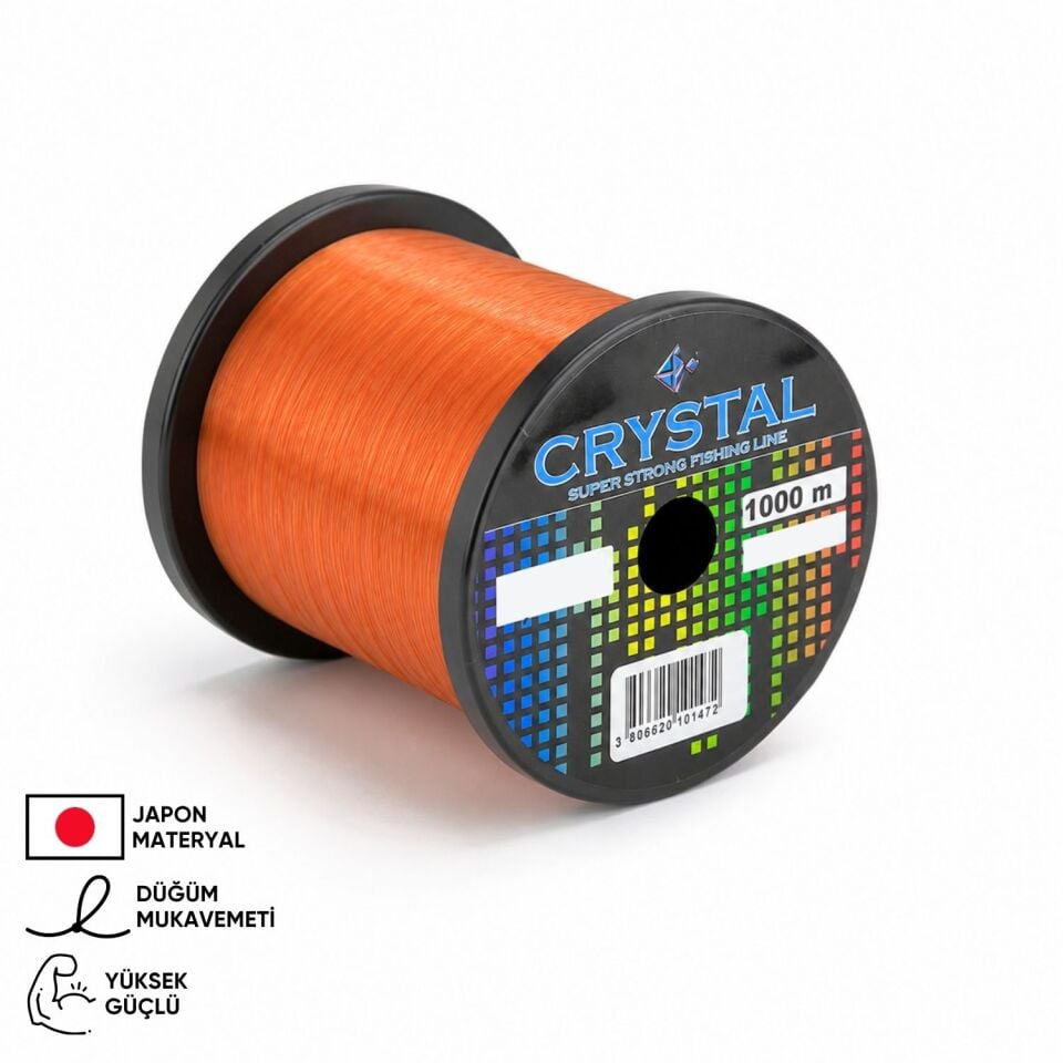 1000 MT Bobin Misina - Crystal - Turuncu - Ekstra Güçlü - 0,40 MM