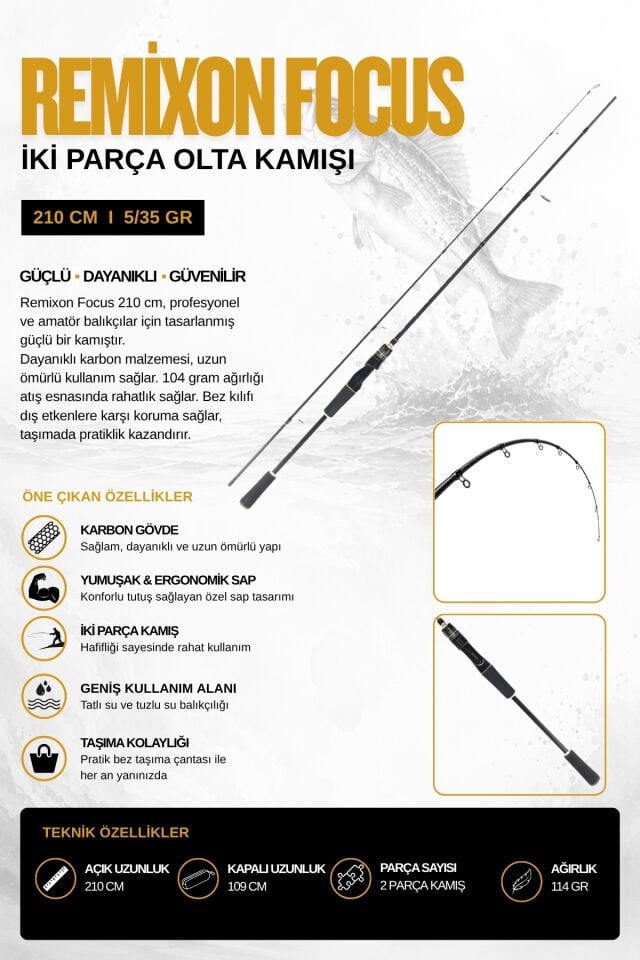 51 Parça Profesyonel Spin Olta Seti - 210cm Kamış 5-35GR / 1000'lik 10BB