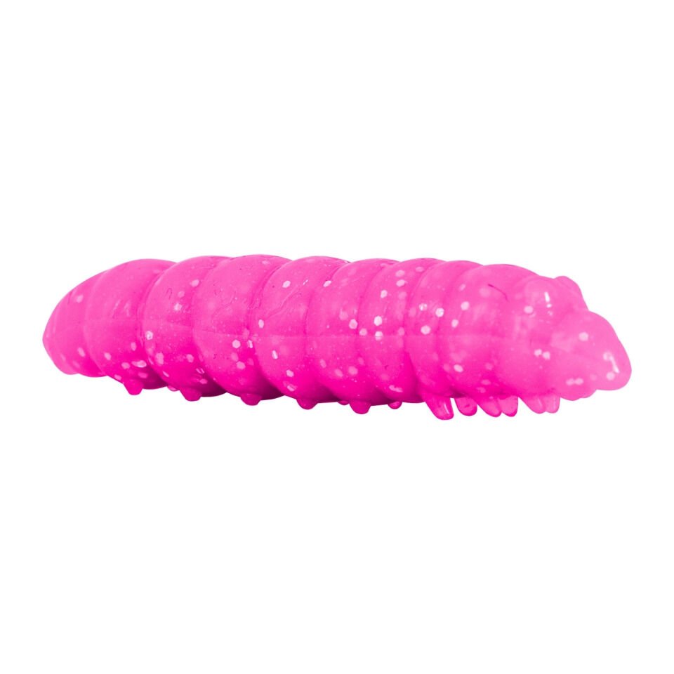 Yüzen Silikon Kurt - Glow Alabalık Yemi - 37mm - Peynir Kokulu - Pembe