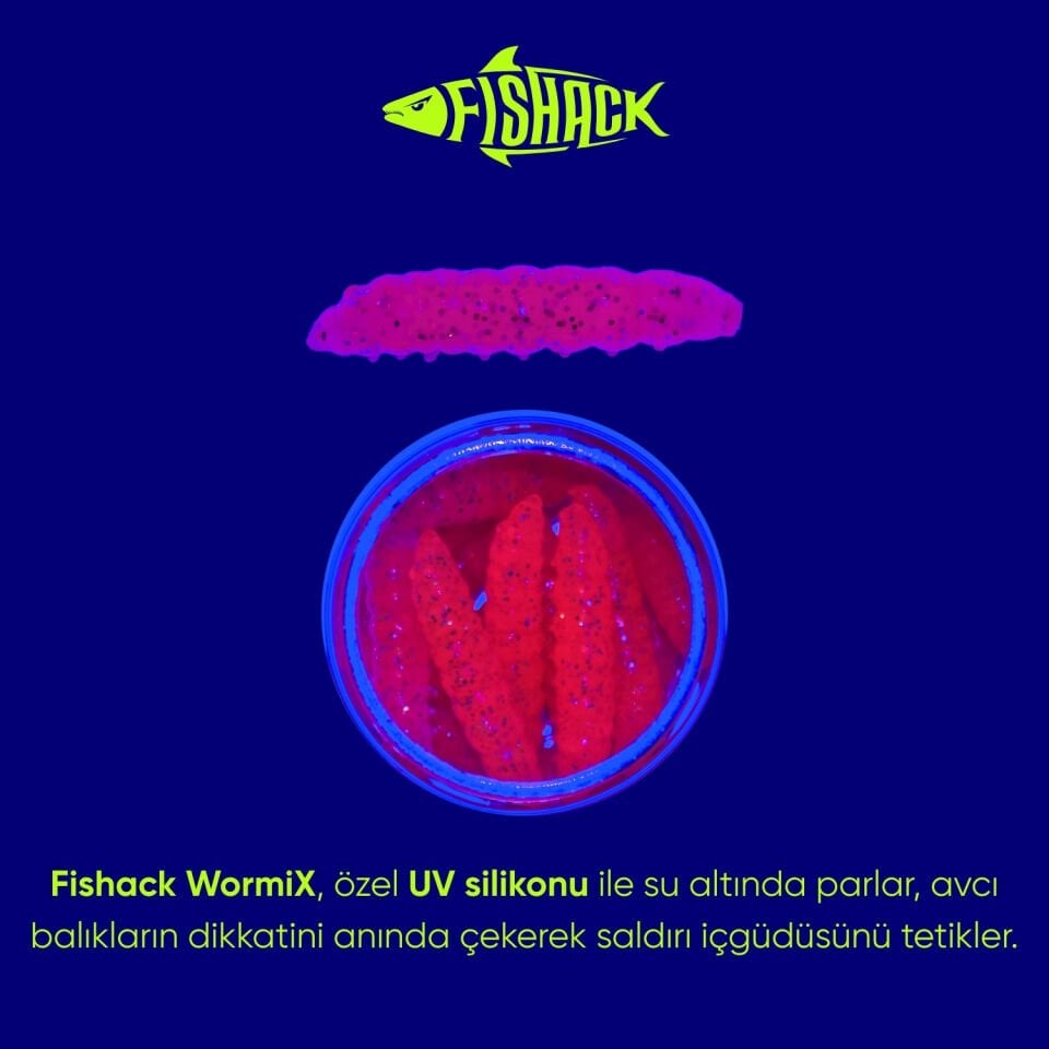 Yüzen Silikon Kurt - Glow Alabalık Yemi - 37mm - Peynir Kokulu - Pembe