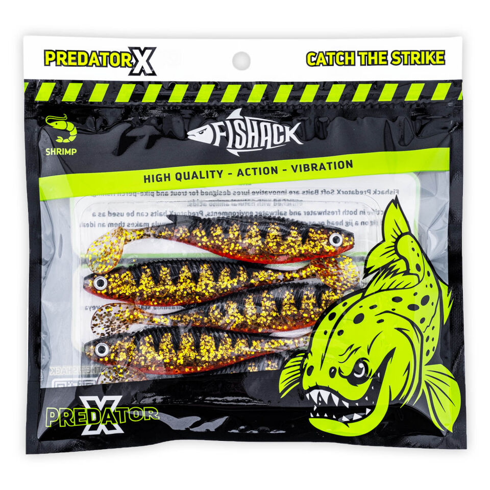 Silikon Balık - 10g 100mm - Fishack PredatorX - UV Boyalı - Lava