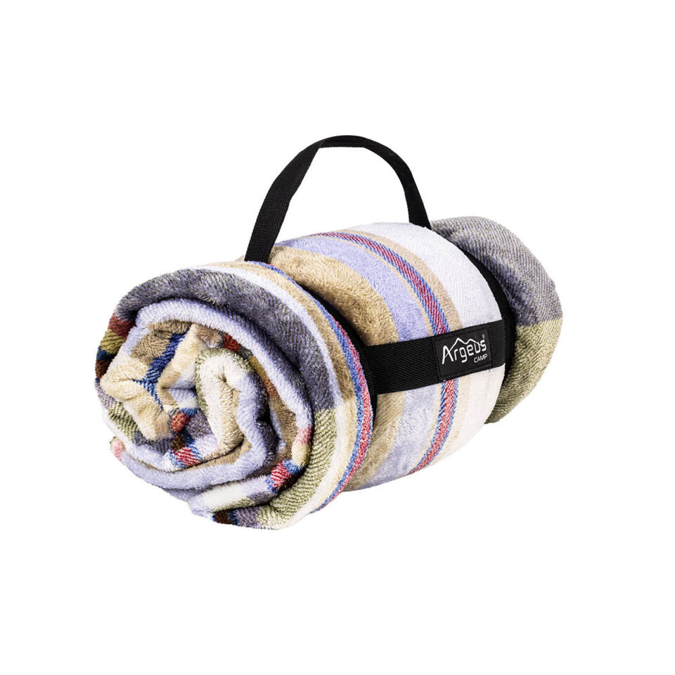 Peluş Polar Kamp Battaniyesi - Haki Ekose