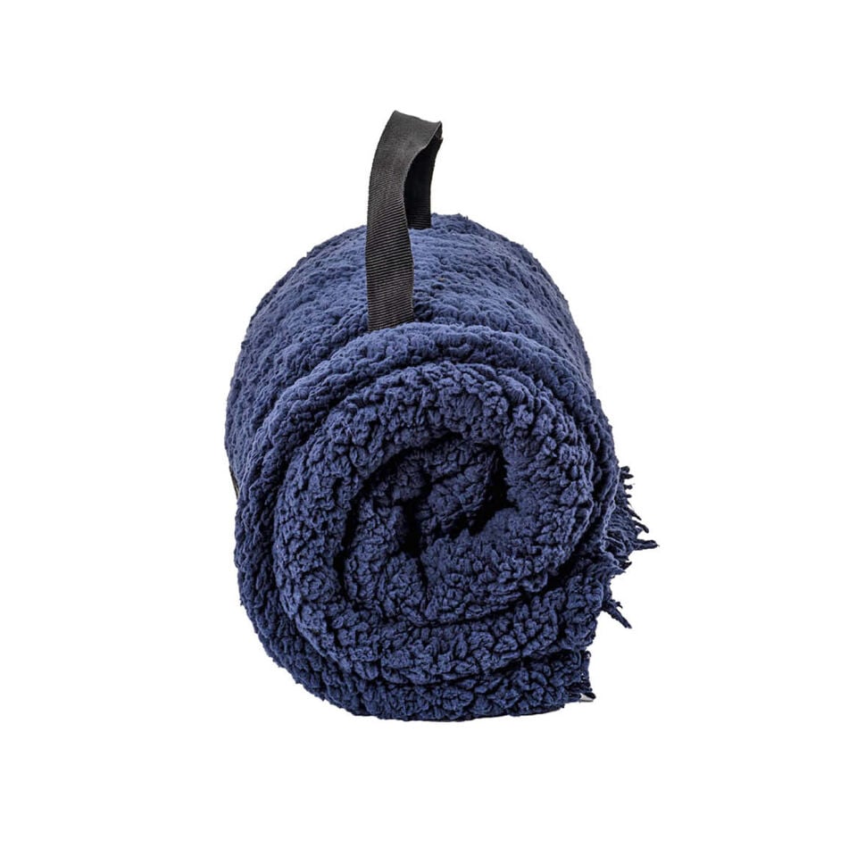 Peluş Polar Kamp Battaniyesi - Lacivert