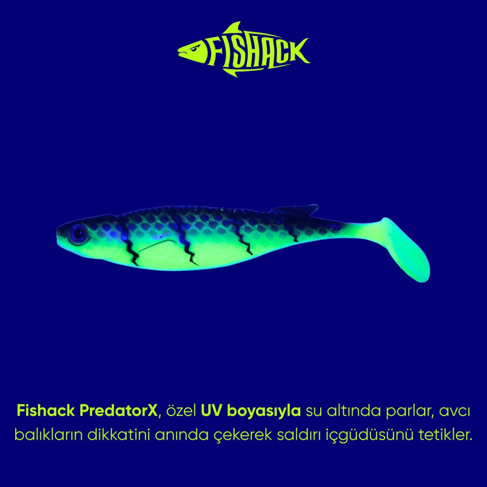 Silikon Balık - 10g 100mm - Fishack PredatorX - UV Boyalı - Wave