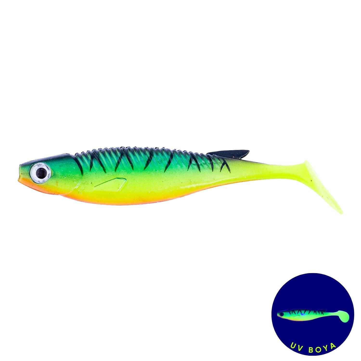 Silikon Balık - 10g 100mm - Fishack PredatorX - UV Boyalı - Drill