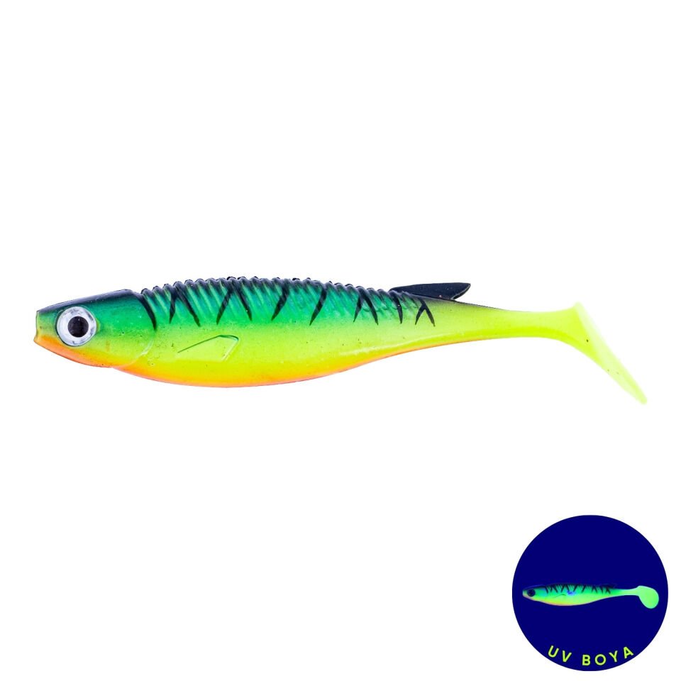 Silikon Balık - 10g 100mm - Fishack PredatorX - UV Boyalı - Drill