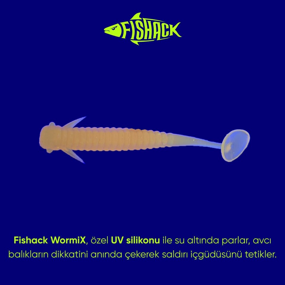 Silikon Kurt Yem - 1g 50mm - Fishack Wormix - 10 Adet - Orange