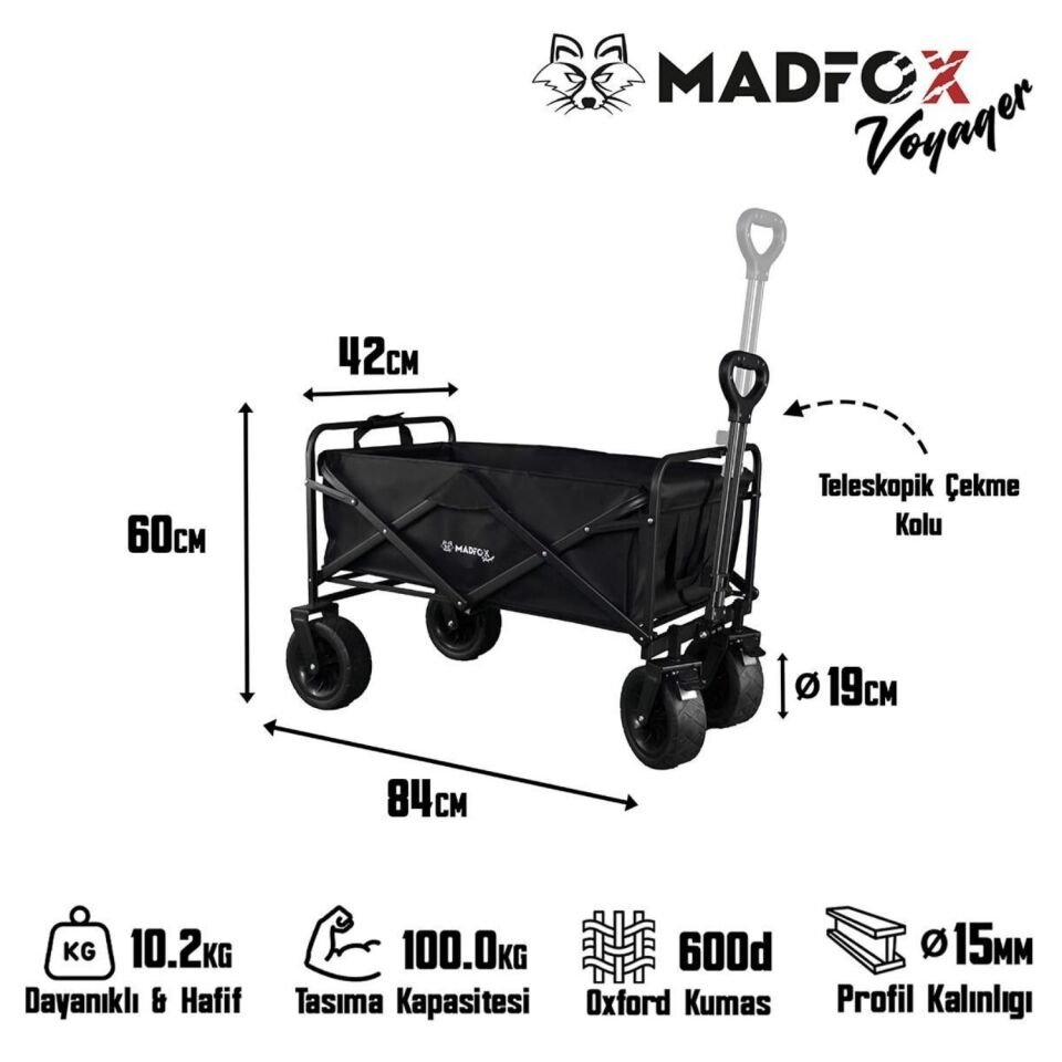 Plaj/Bahçe/Kamp Arabası - Madfox Voyager Katlanabilir - Siyah - 547268