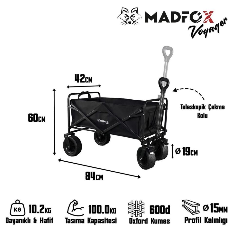 Plaj/Bahçe/Kamp Arabası - Madfox Voyager Katlanabilir - Siyah - 547268