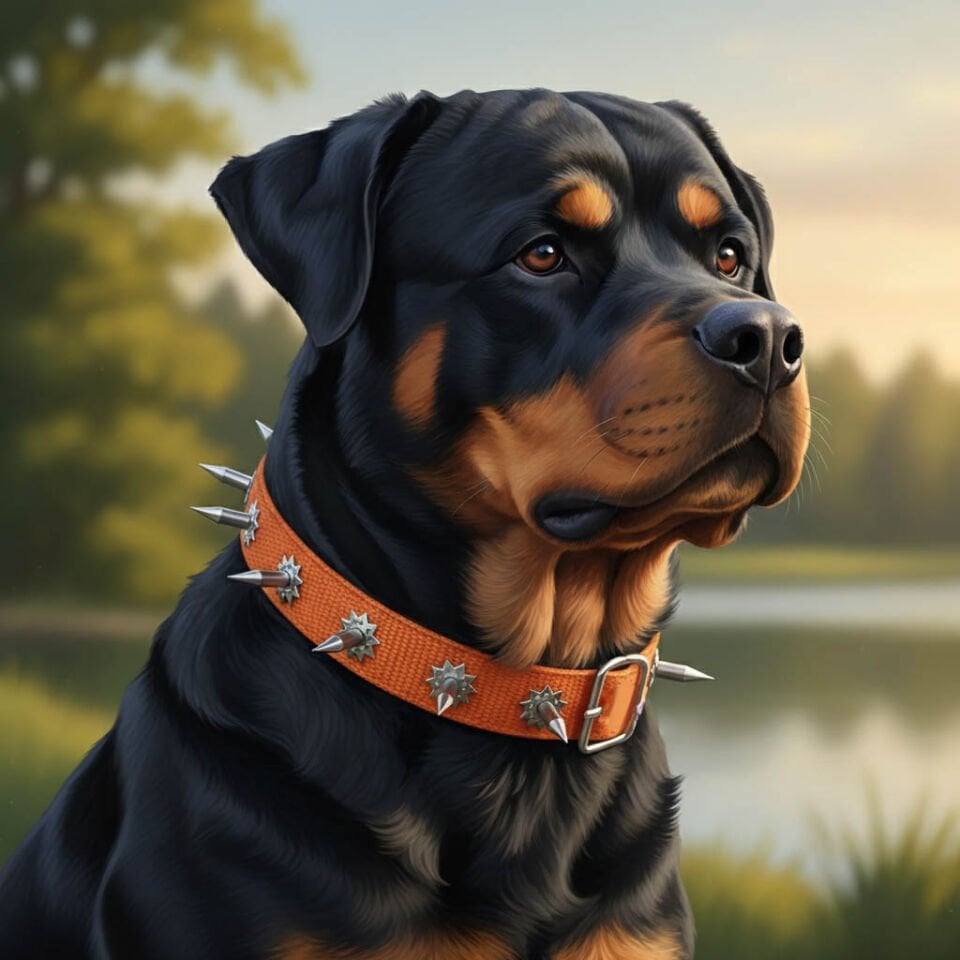 Dokuma Çivili Köpek Boyun Tasması - 4*70 cm - Siyah