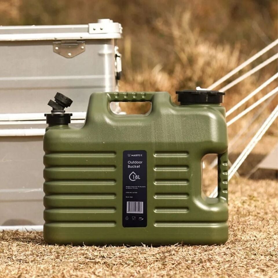 Musluklu Su Bidonu - Madfox Galon Air PE - 18 Litre - Yeşil - 547309