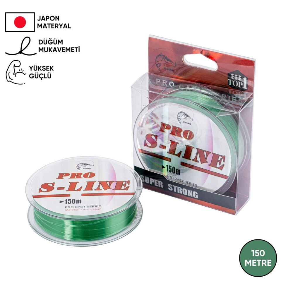 Yeşil Olta Misinası - Japon Materyal - 150 Metre - Pro S-Line - 0,18mm
