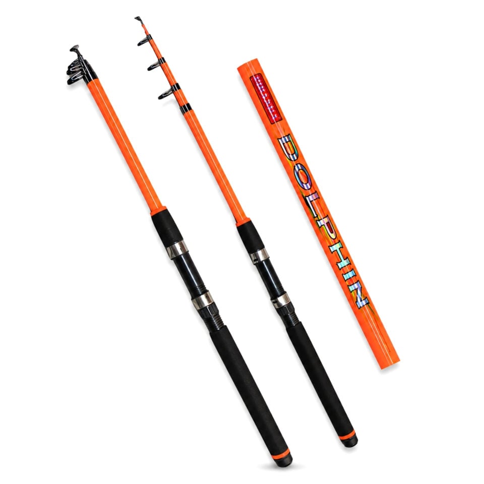 Teleskopik Olta Kamışı - Dolphin - 270cm 50/150 gr - Turuncu