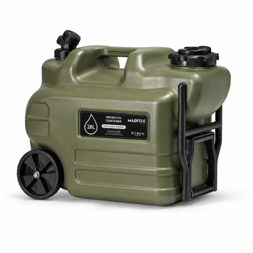 Tekerlekli Musluklu Su Bidonu - Madfox Galon Air PE - 28 Litre - Yeşil - 387060