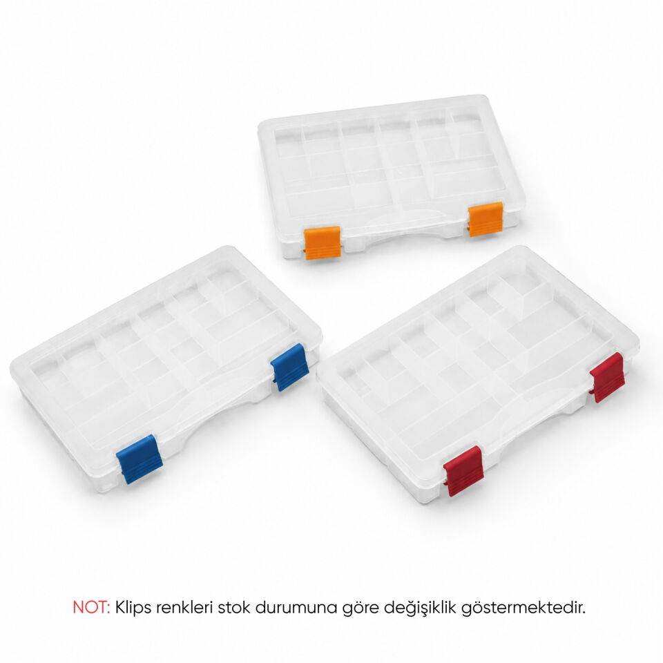 Organizer Kutu - Şeffaf Malzeme Kutusu - 12 Bölmeli 9'' - (ASR-2063)