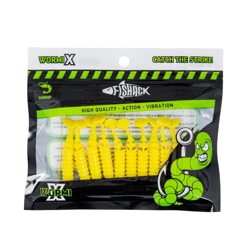 Silikon Kurt Yem - 1,5g 45mm - Fishack - 10 Adet - UV Silikon - Limon